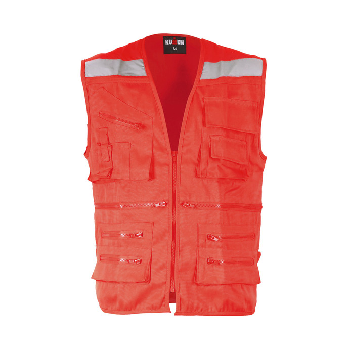 CHALECO GEOLOGO CANVAS ROJO MARCA KUMEN